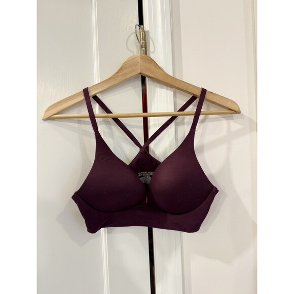 Victoria's Secret Lightly Lined Plunge Bra 34C Maroon Wireless Lined Bordeaux - Picture 1 of 3